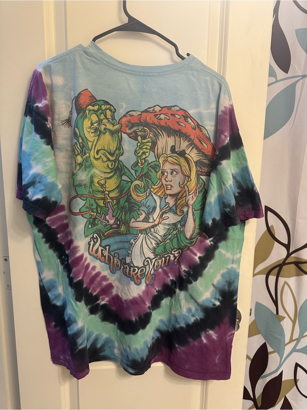 2016 Tie-Dye Mad Hatter Graphic Tee - Light Blue, Purple & Black - Picture 3 of 5